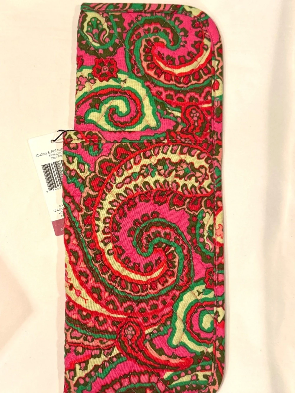 Vera Bradley Curling Iron / Flat Iron Cover Travel Case Capri Pink Paisley NEW
